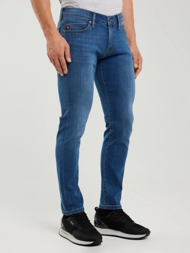 Jeansy męskie dopasowane niebieskie Tedd 356