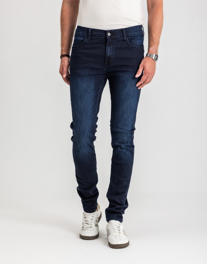 Męskie Spodnie Jeansowe Mustang Style Frisco Skinny Denim Blue 1017116 5000 801