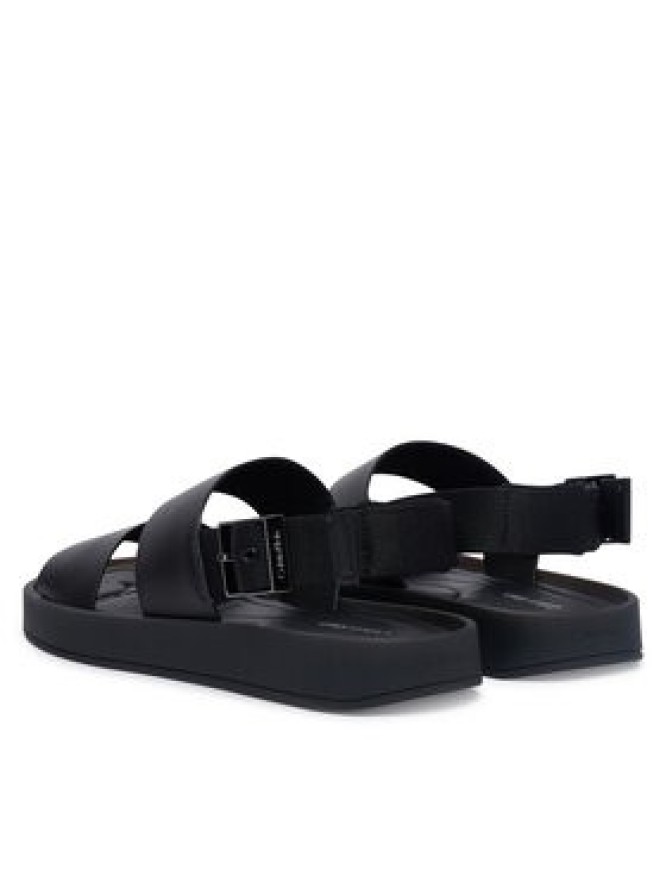 Calvin Klein Sandały Webbing Back Strap HM0HM02095 Czarny