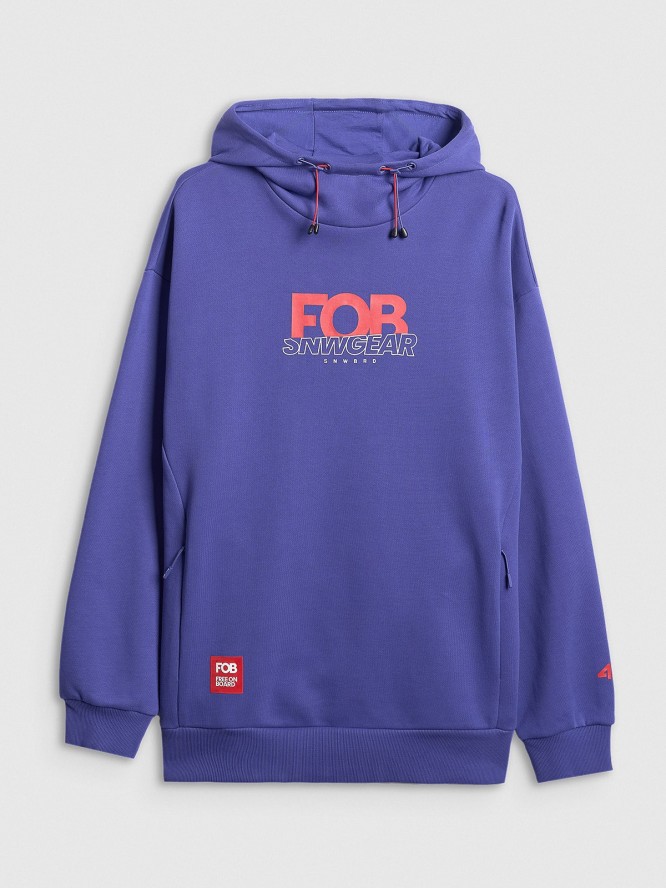 4F Bluza dresowa nierozpinana z kapturem męska - fioletowa XL