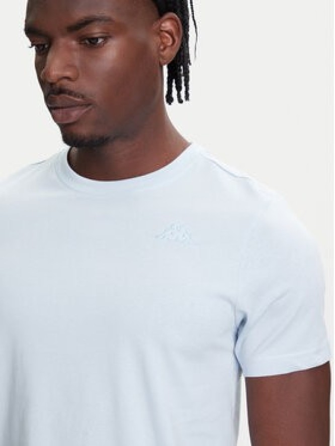 Kappa T-Shirt Logo Korpo Cafers 304J150 Błękitny Slim Fit
