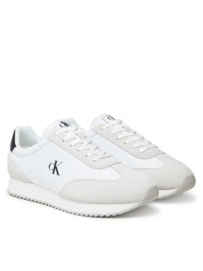 Calvin Klein Jeans Sneakersy Retro Runner Lace Up Ny-Su YM0YM01325 Biały