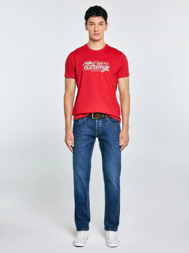 Koszulka męska z nadrukiem czerwona Keren 603