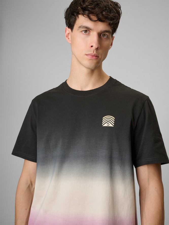 4F T-shirt relaxed z nadrukiem męski - czarny L