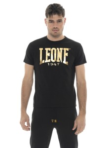 Koszulka Kurzärmliges aus Stretch-Baumwolle z dużym logo Leone 1947 Gold