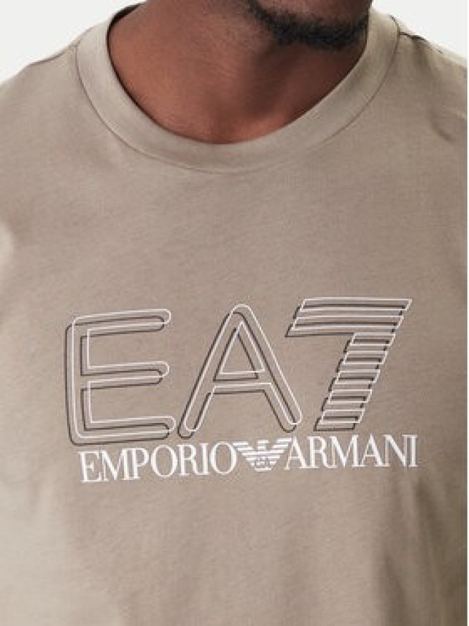 EA7 Emporio Armani T-Shirt 7M001307 AF10375 U6167 Beżowy Regular Fit