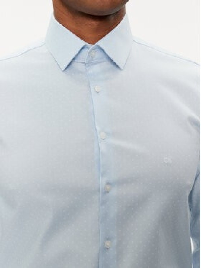 Calvin Klein Koszula Micro Dot K10K112884 Błękitny Slim Fit