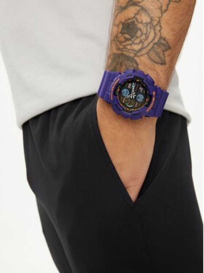 G-Shock Zegarek GA-140-6AER Fioletowy
