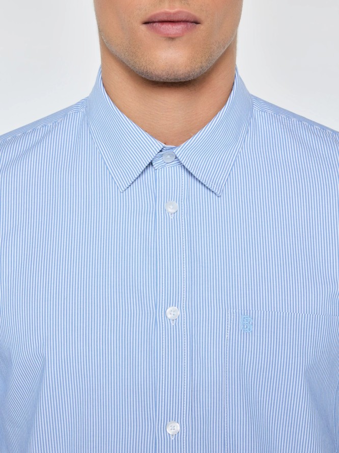 Koszula męska w prążek błękitna Cosiser 401