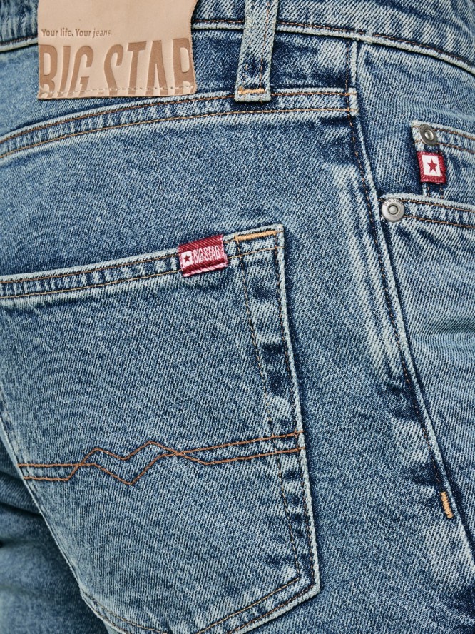 Jeansy męskie z przeszyciami niebieskie Colt Double Knee 406