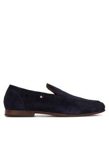 Tommy Hilfiger Półbuty Hilfiger Flexible Suede Loafer FM0FM05496 Granatowy