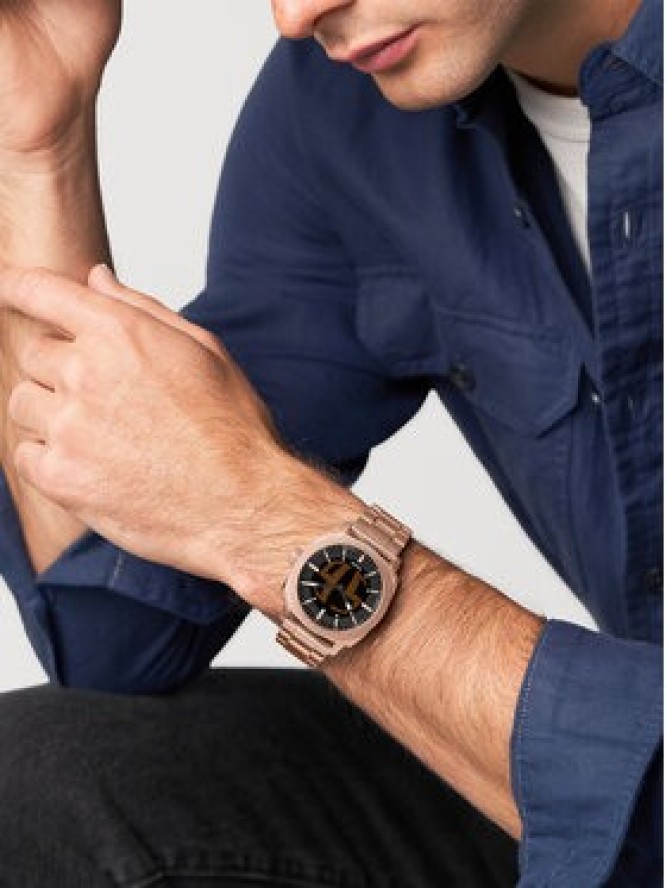 Fossil Zegarek Machine Big Tic FS6158 Różowe złoto