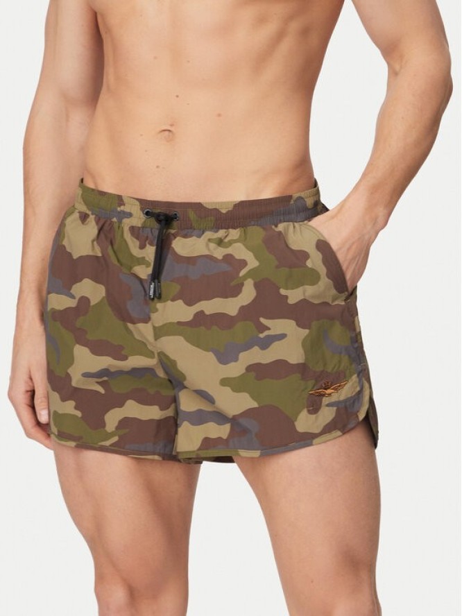 Aeronautica Militare Szorty kąpielowe 261BW0231UCT04312 Zielony ciemny Regular Fit