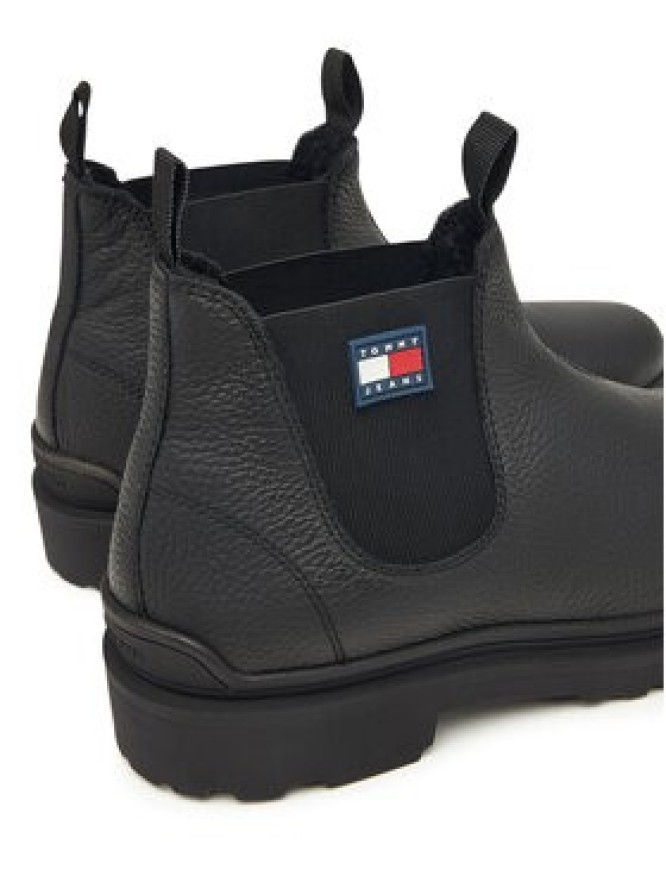 Tommy Jeans Sztyblety Tjm Chelsea Leather Wl EM0EM01670 Czarny