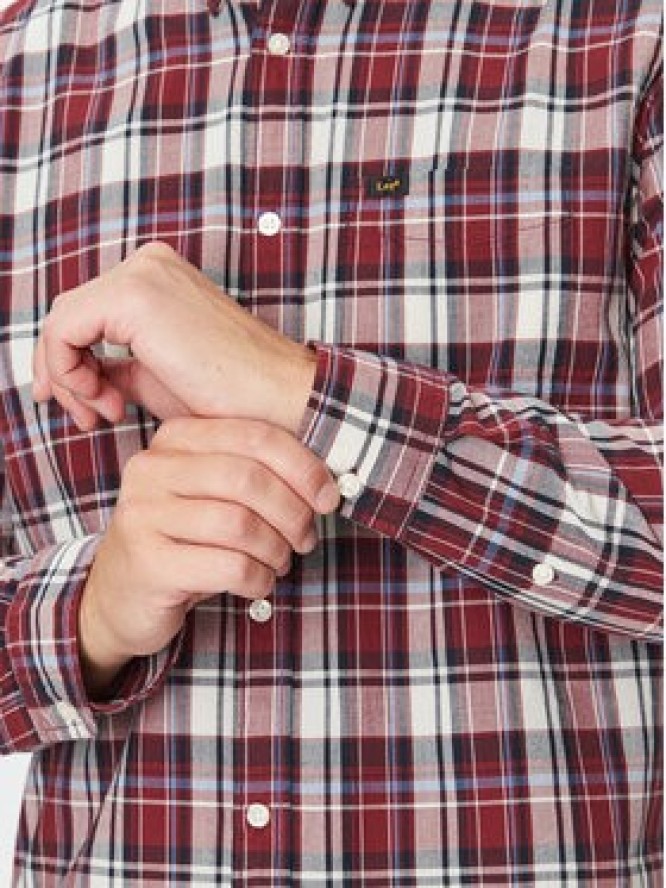 Lee Koszula 112341759 Bordowy Regular Fit