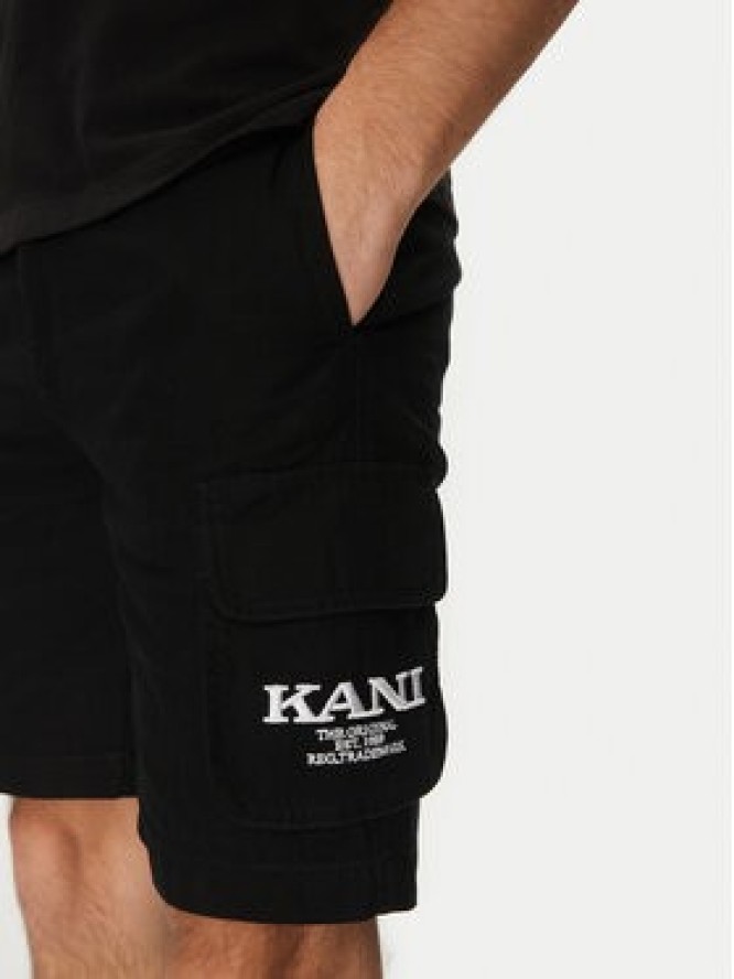 Karl Kani Szorty materiałowe Retro Washed 6012261 Czarny Regular Fit