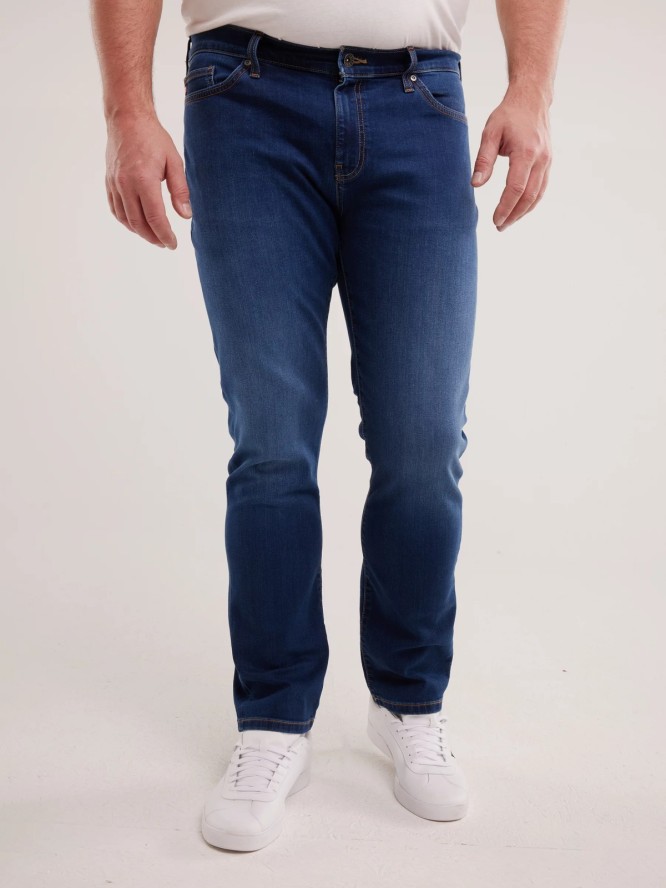Jeansy męskie dopasowane granatowe Terry 499
