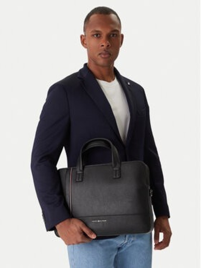 Tommy Hilfiger Torba na laptopa Th Central Slim Computer Bag AM0AM13631 Czarny