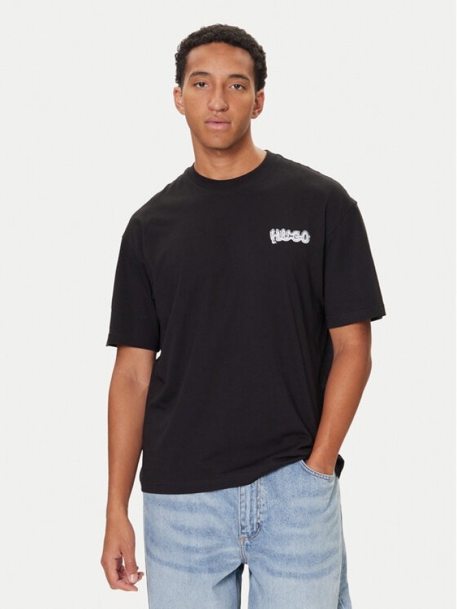 HUGO T-Shirt Nyrotee 50549769 Czarny Loose Fit