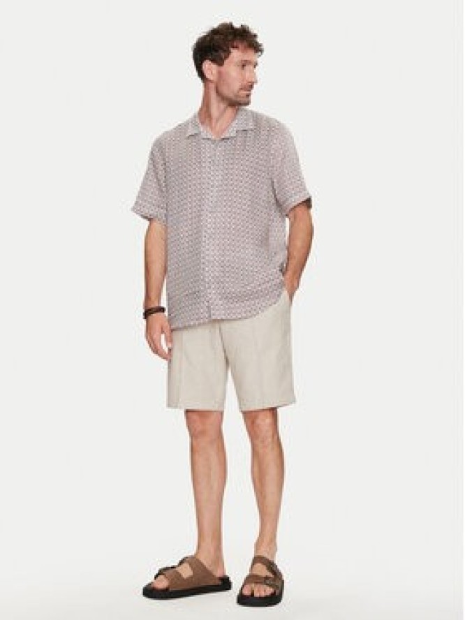 Bugatti Koszula 9253 58901A Beżowy Slim Fit