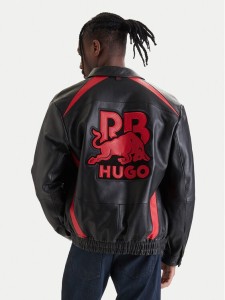 HUGO Kurtka skórzana Lugor 50559737 Czarny Regular Fit
