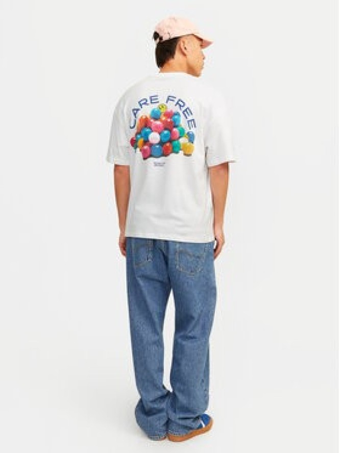 Jack & Jones T-Shirt Jorfrutti 12256926 Biały Wide Fit