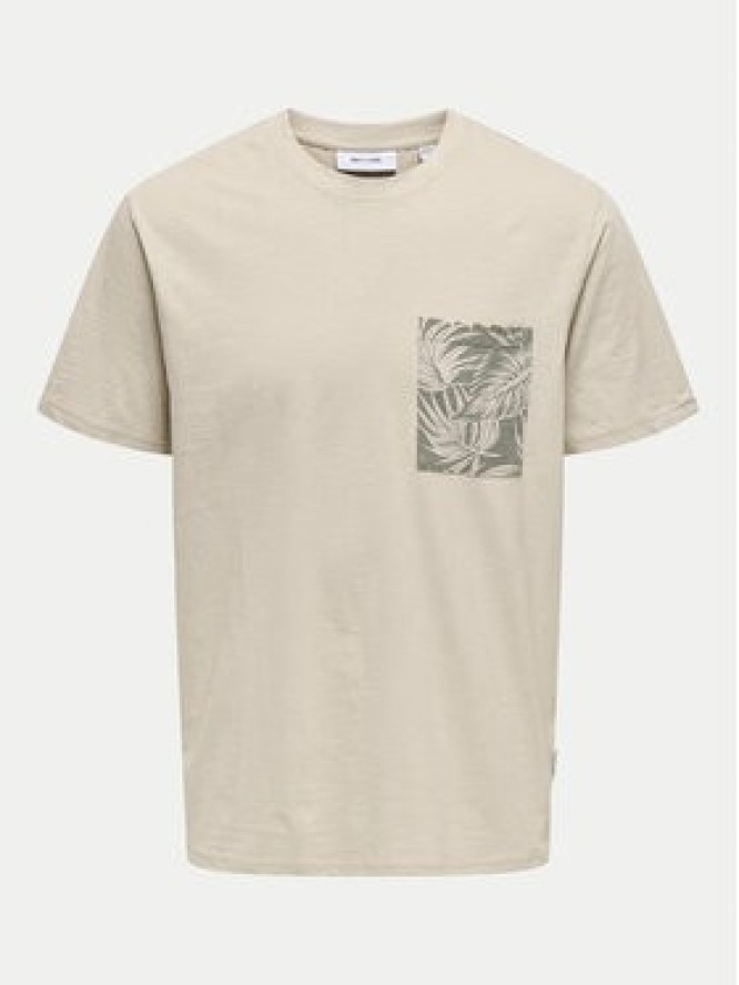Only & Sons T-Shirt 22025286 Beżowy Regular Fit