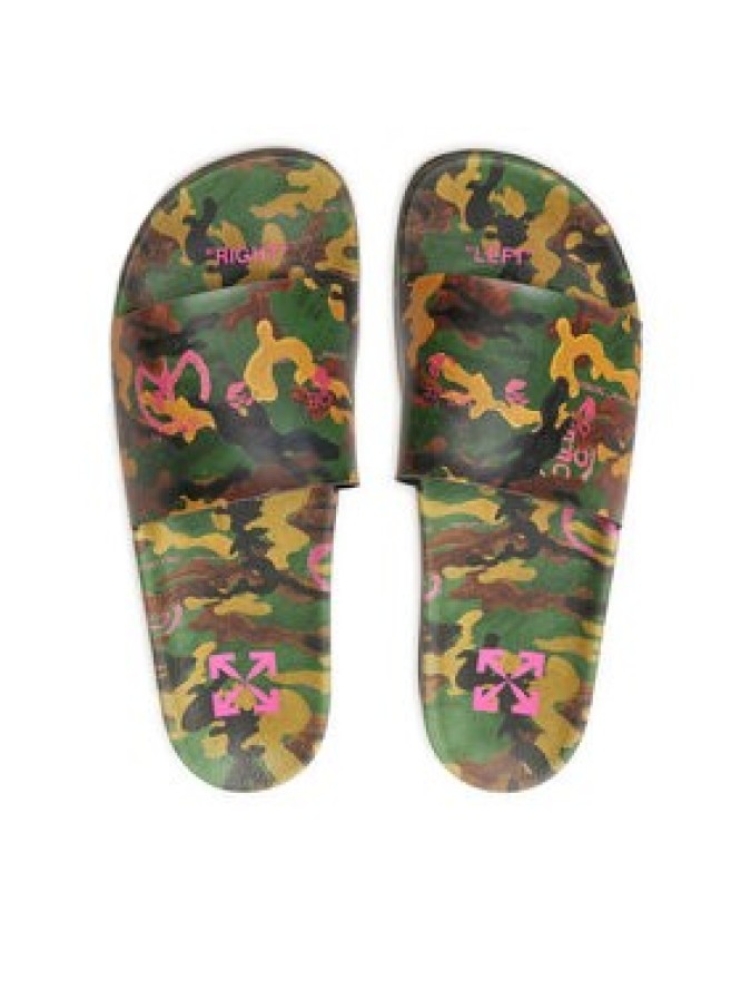 Off-White Klapki OMIC001S22MAT0065700 Zielony