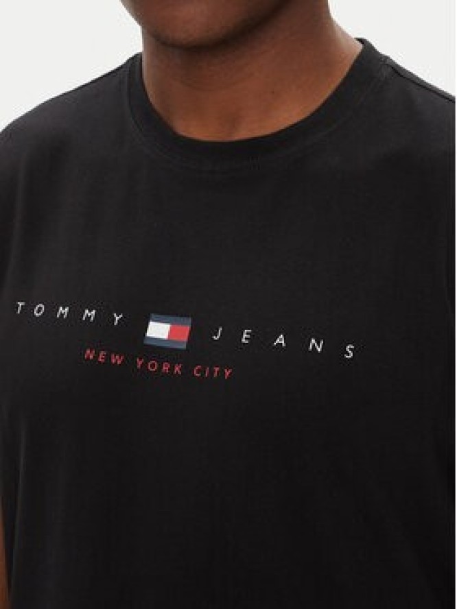 Tommy Jeans T-Shirt Flag Linear DM0DM21911 Czarny Regular Fit