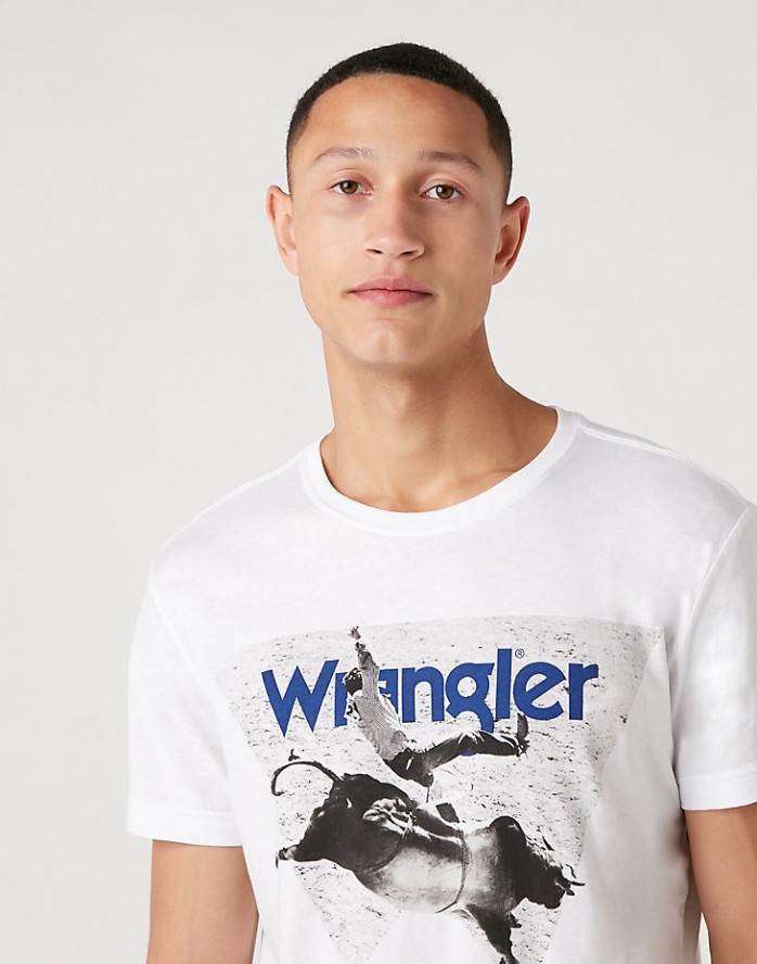 MĘSKI T-SHIRT WRANGLER SS PHOTO W TEE WHITE W7G7D3989 112131830