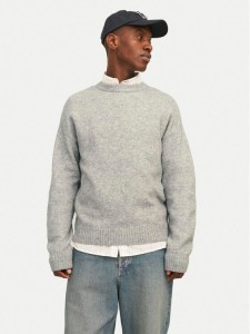 Jack & Jones Sweter Rollie 12215468 Szary Relaxed Fit