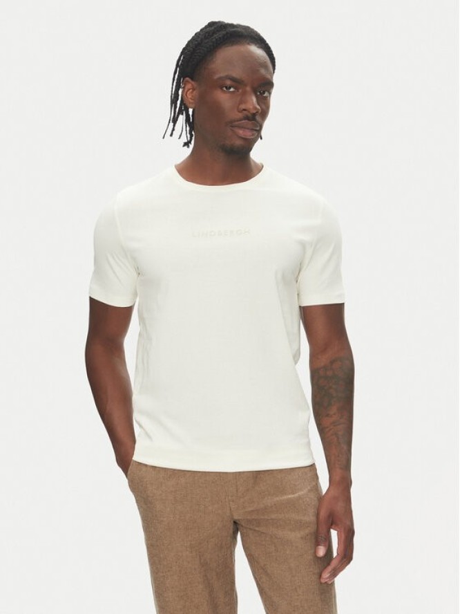 Lindbergh T-Shirt 30-400200 Écru Relaxed Fit