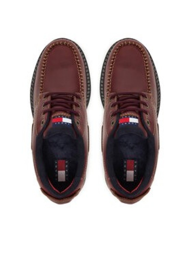 Tommy Jeans Półbuty Archive '01 Boat Shoe Leather EM0EM01651 Brązowy