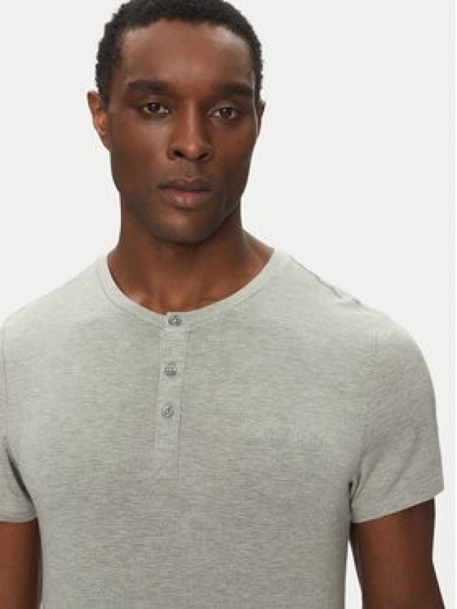 Calvin Klein Underwear T-Shirt Henley LV00NM2803 Szary Regular Fit