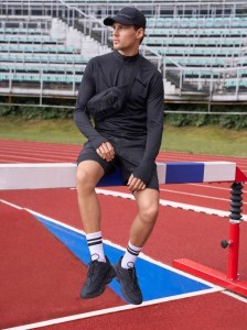 Dwuwarstwowe spodenki sportowe SNSY PERFORMANCE - czarny