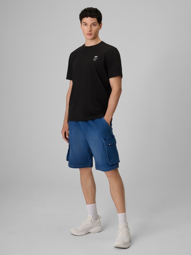 4F Spodenki casual cargo męskie - denim XL