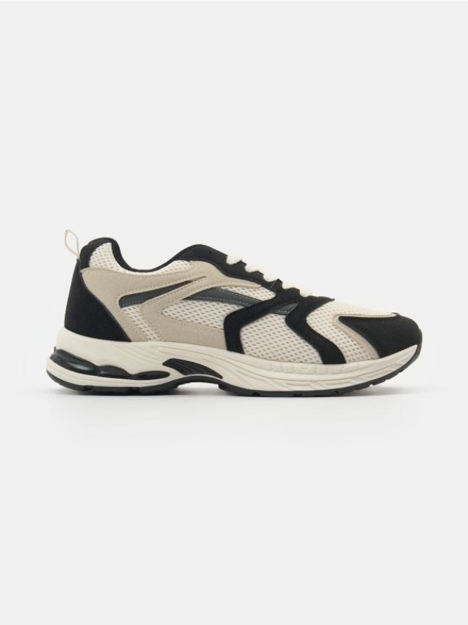 Sneakersy z siatką i kontrastowymi wstawkami - wielobarwny