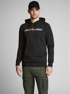 Jack & Jones Bluza Corp Old Logo 12137054 Czarny Regular Fit