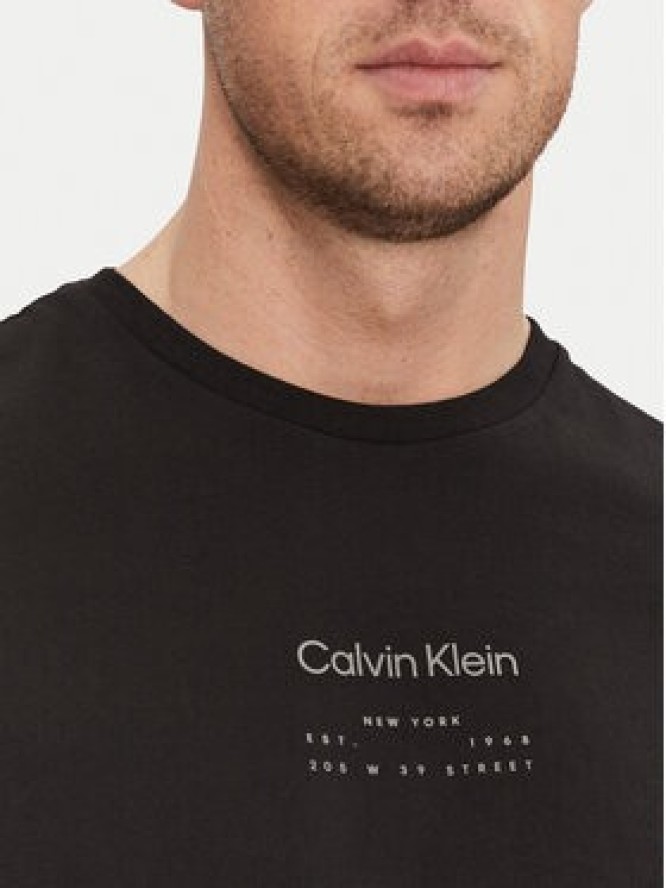 Calvin Klein T-Shirt Editorial Logo K10K114172 Czarny Regular Fit