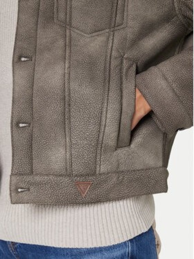 Guess Kurtka z imitacji skóry M5BL0I W2500 Brązowy Regular Fit