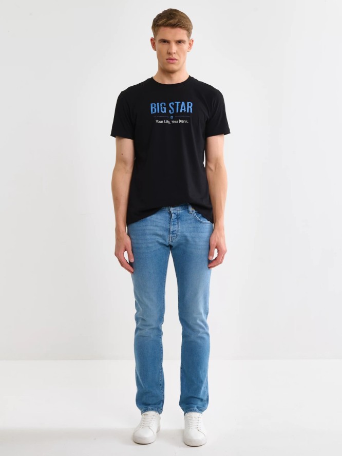 Jeansy męskie z prostą nogawką niebieskie Ronald 207