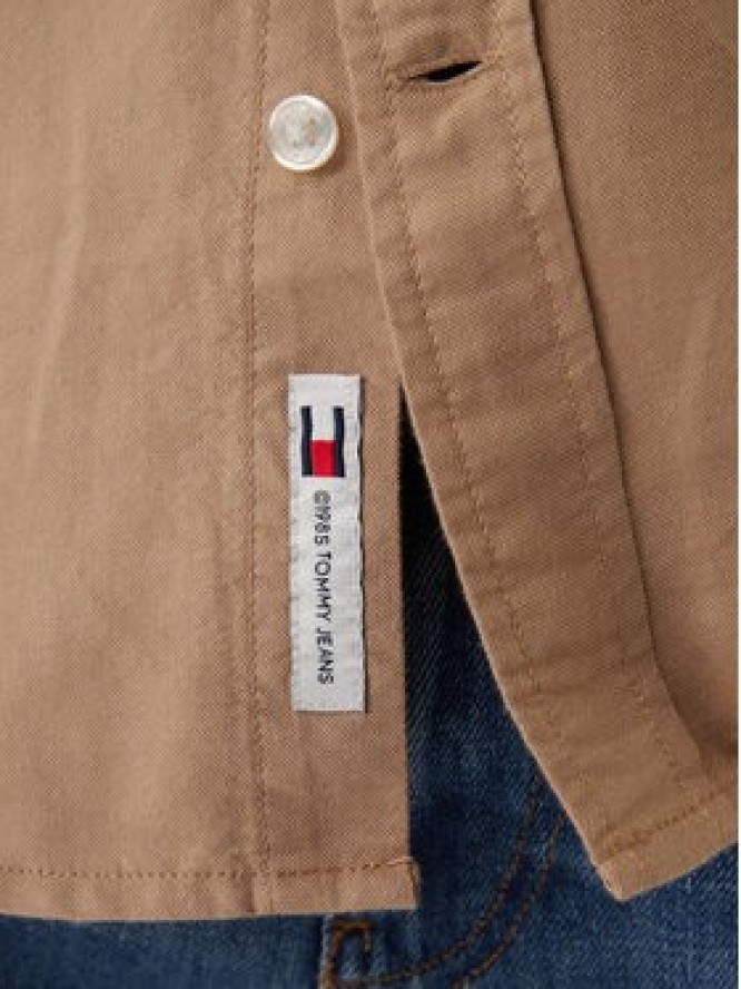 Tommy Jeans Koszula Oxford DM0DM22836 Beżowy Regular Fit