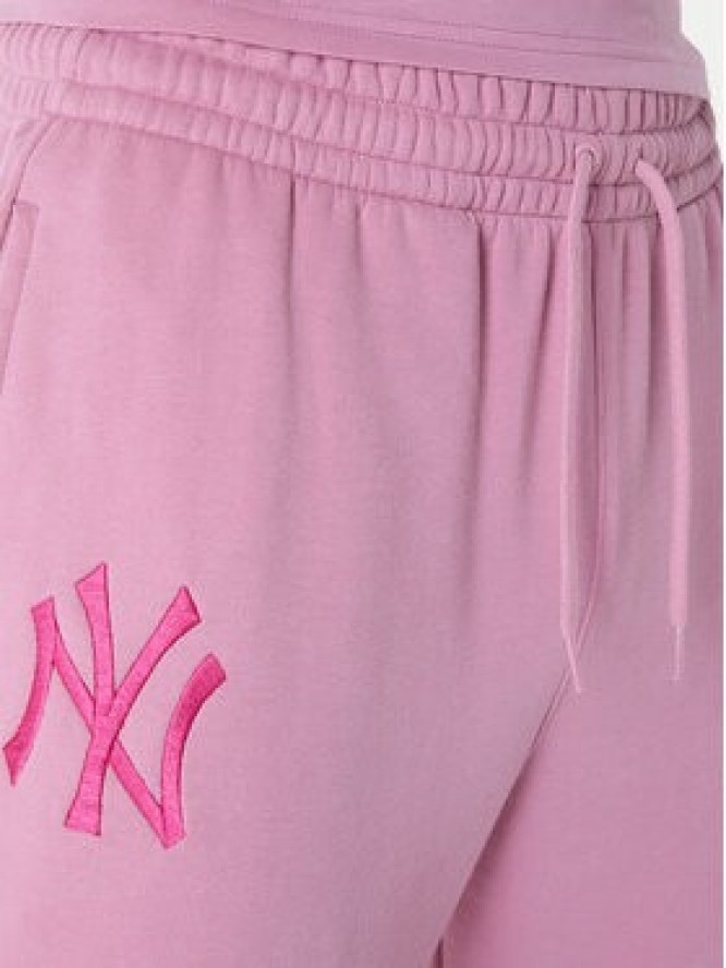 New Era Spodnie dresowe New York Yankees MLB League Essential Dark 60596188 Różowy Regular Fit