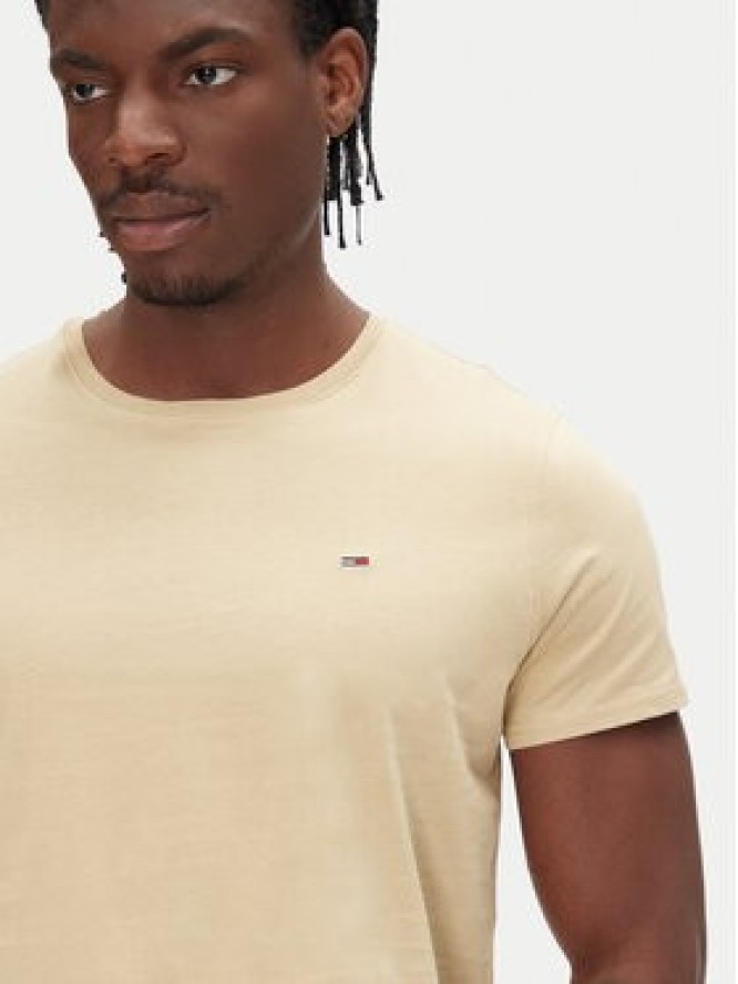 Tommy Jeans T-Shirt DM0DM04411 Beżowy Slim Fit