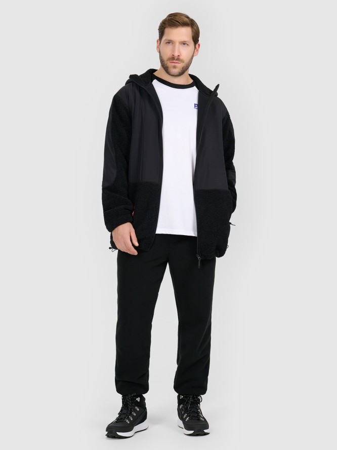 4F Polar sherpa loose z kapturem męski - czarny L