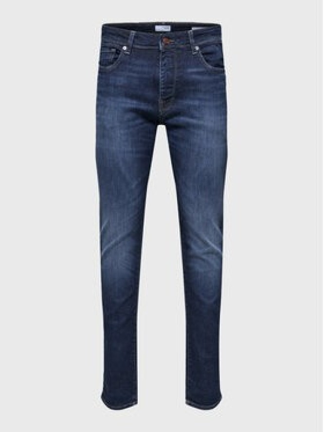 Selected Homme Jeansy Leon 16088264 Granatowy Slim Fit