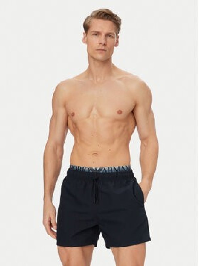 Emporio Armani Szorty sportowe EM000686 AF20432 UB102 Granatowy Regular Fit