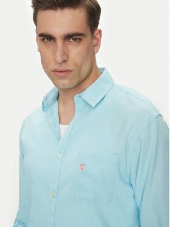 Guess Koszula F4GH00 WG3L0 Błękitny Regular Fit