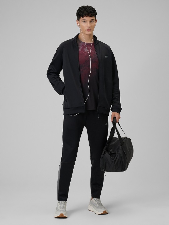 4F Bluza treningowa regular bez kaptura męska - czarna XL