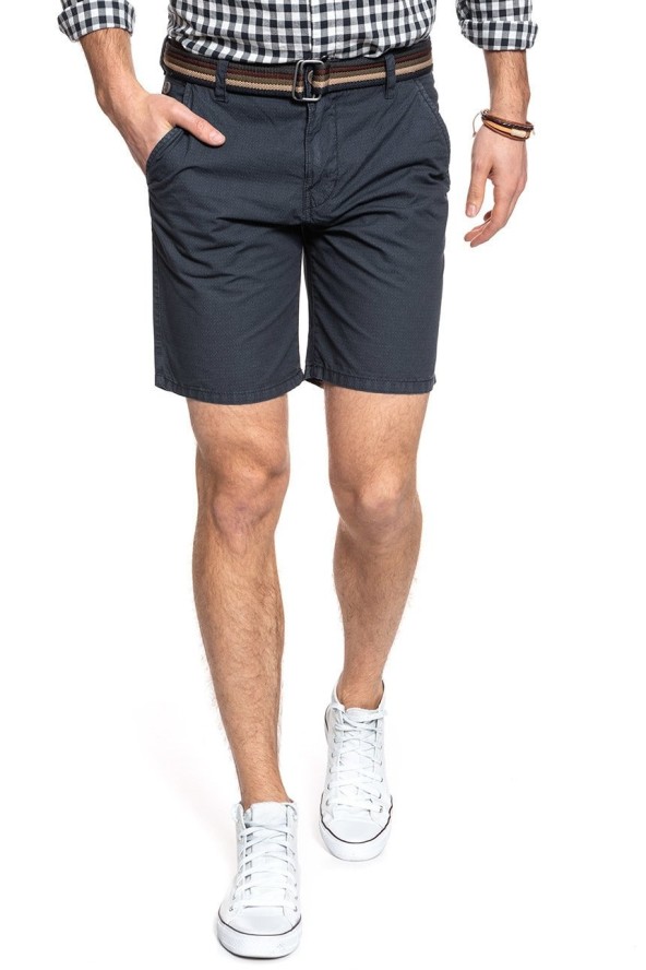 SPODENKI MUSTANG Denver Short Check Print 1912-Total Eclipse 1007528 11318